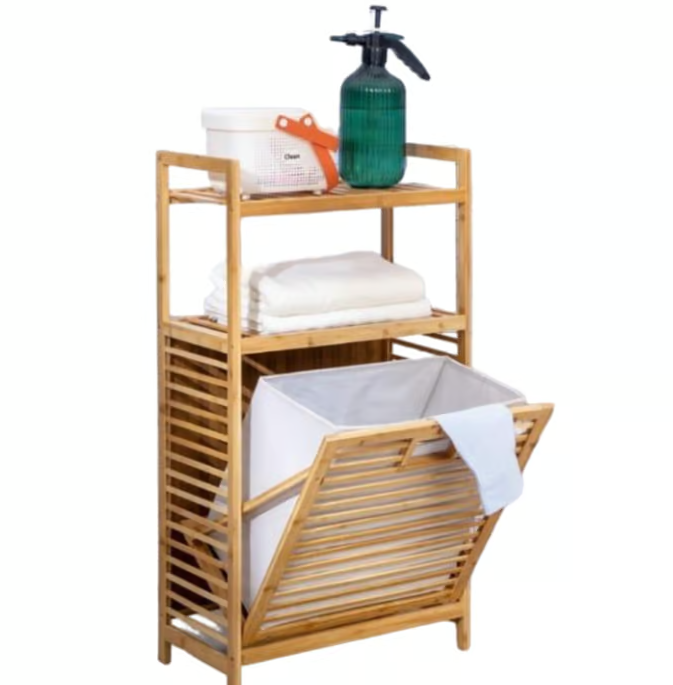 סל כביסה מעוצב מבמבוק – פתרון חכם ומסוגנן לארגון הכביסה דגם גירית