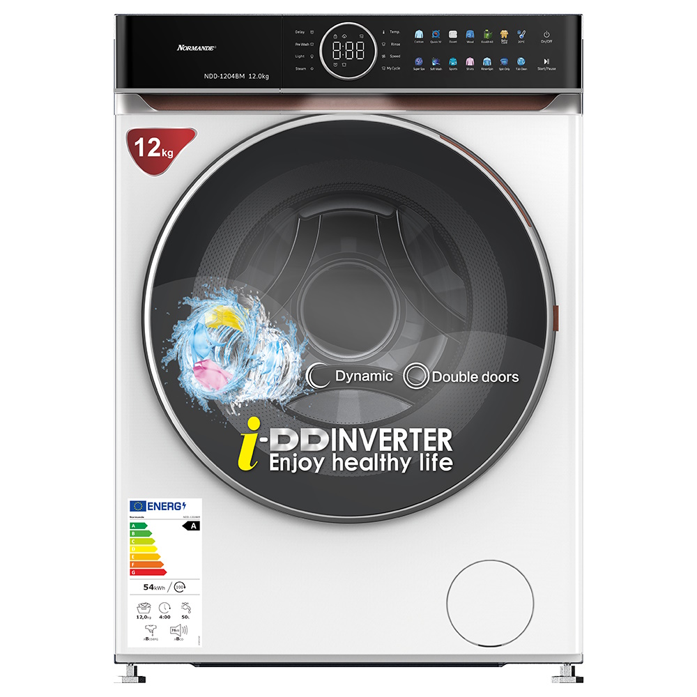 מכונת כביסה פתח חזית - 12 ק"ג Normande NDD-1204BM