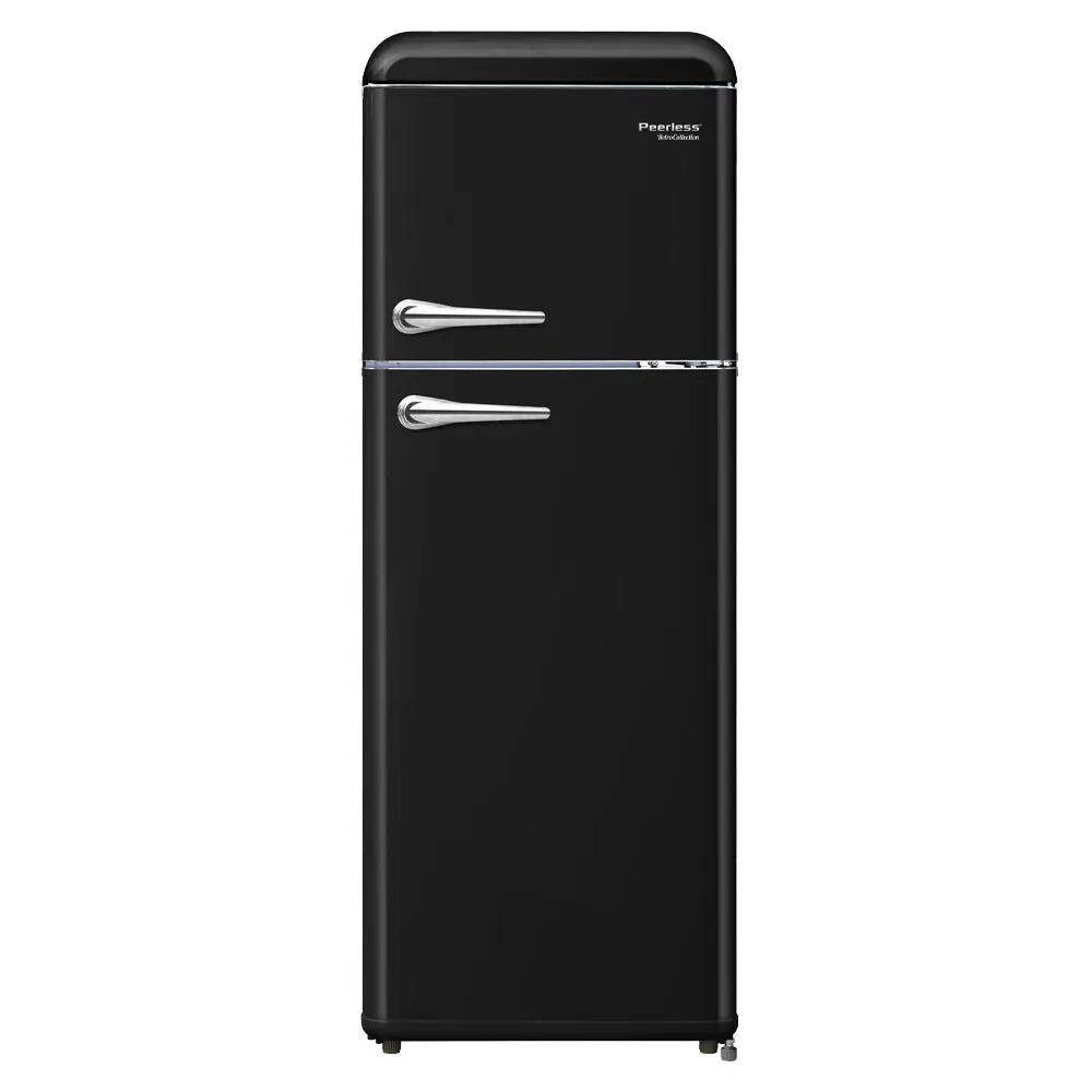 מקרר מקפיא עליון רטרו 210 פירלס BCD-210VX BLK שחור Peerless