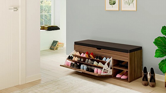 ארון נעליים גדול משולב ספסל במבחר צבעים מבית סטאר שופ STAR SHOP