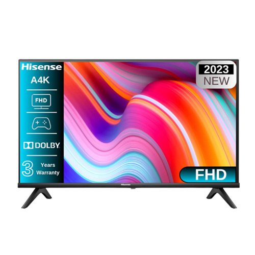 טלוויזיה Hisense 40A4K בגודל 40 אינץ' עם מעבד Quad Core ורזולוציית FHD