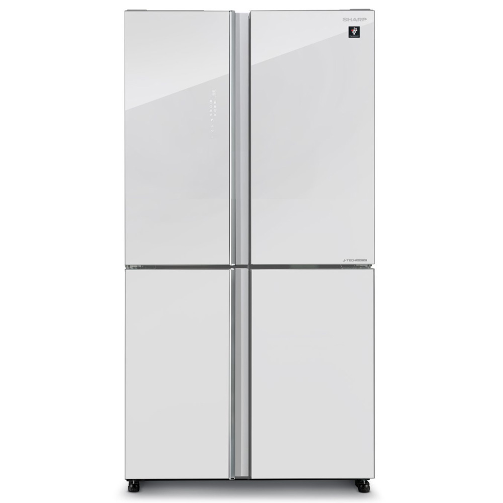 מקרר 4 דלתות SHARP SJ-8960-WH עם 572 ליטר וטכנולוגיית קירור היברידי