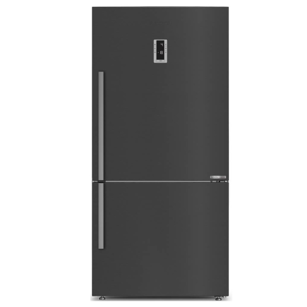 מקרר בלומברג 4 דלתות 580 ליטר בצבע נירוסטה מושחרת עם מנוע אינוורטר