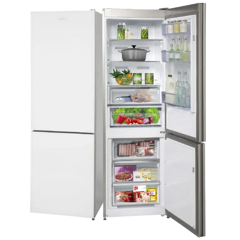 מקרר מקפיא תחתון FUJICOM FJ-NF595GWE בצבע לבן וזכוכית בנפח 331 ליטר