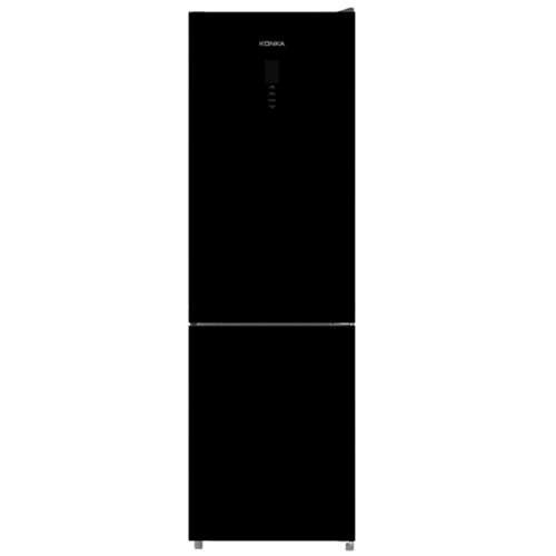 מקרר קונקה KRF-314WG עם מקפיא תחתון, זכוכית שחורה, 310 ליטר