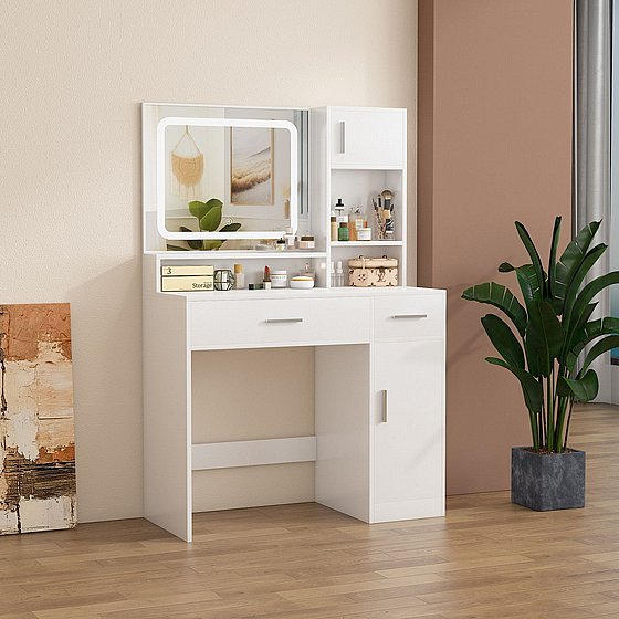 שידת איפור עם תאורת לד דגם רובי RUBY מבית סטאר שופ STAR SHOP