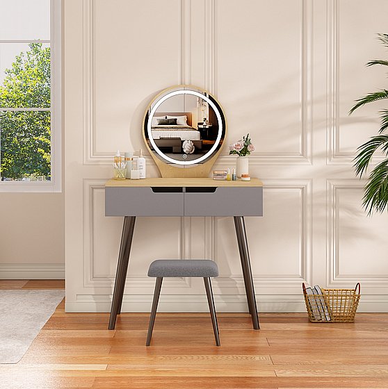 שידת איפור עם תאורת לד דגם אתנה Athena מבית סטאר שופ STAR SHOP