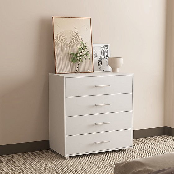 שידת 4 מגירות רחבה בגוון לבן דגם אופאל OPAL מבית סטאר שופ STAR SHOP