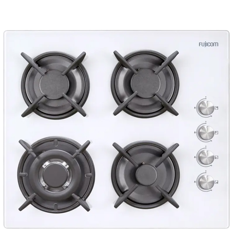 כיריים גז FUJICOM GH755W עם 4 מבערים ומשטח SCHOTT גרמני