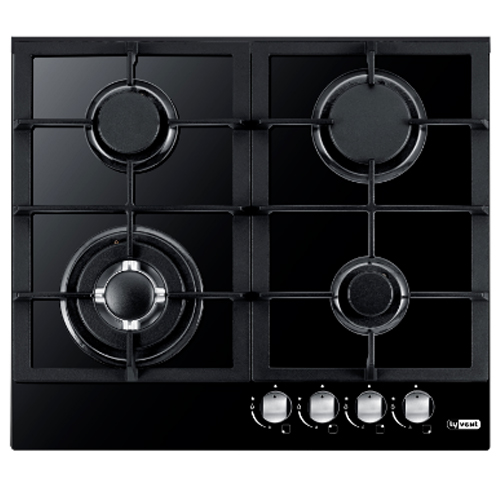 כיריים גז זכוכית LY VENT HOT651B עם מבער טורבו וגימור זכוכית מחוסמת