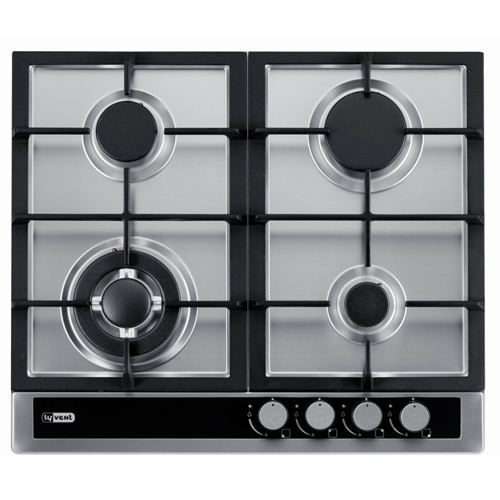 כיריים גז LY VENT HOT664B עם 4 להבות, הצתה אלקטרונית ומבער טורבו.