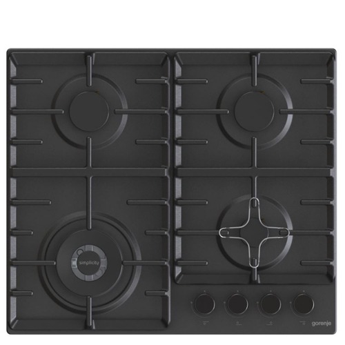כיריים גז Gorenje GW642AB שחורות, 4 להבות, מבע קטן ועד גדול 4 קוט"ש