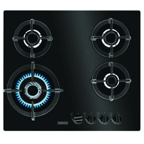 כיריים גז Zanussi דגם ZGO68420BA - 4 מבערים כולל ווק וציפוי זכוכית