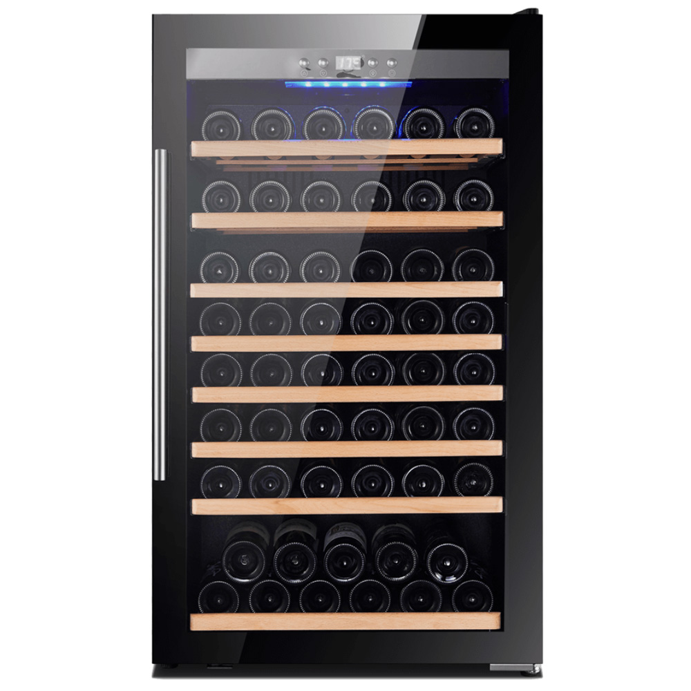 מקרר יין יוקרתי לנדרס LA75B לאחסון 75 בקבוקים עם דלת זכוכית כפולה