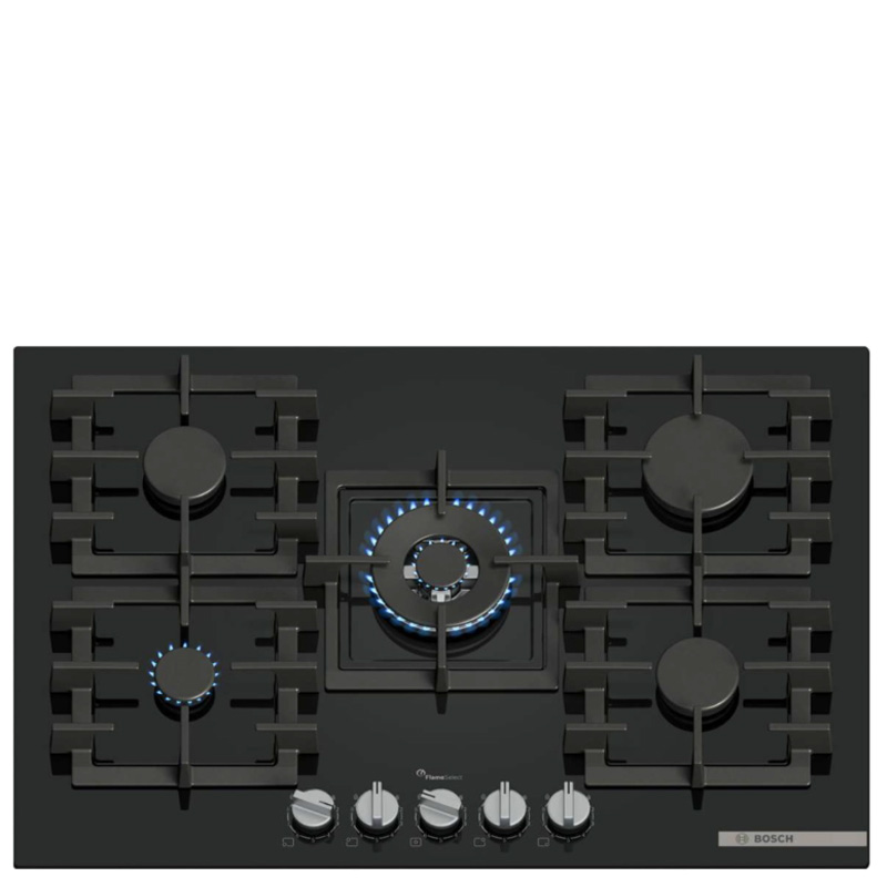 כיריים גז מזכוכית מחוסמת Bosch עם 9 רמות עוצמה דגם FlameSelect PPQ7A6I40Y