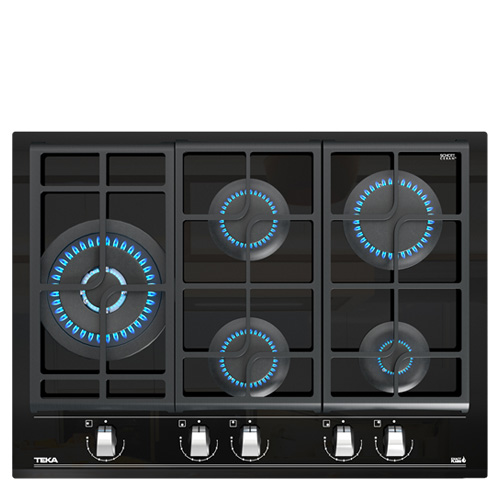 כיריים גז TEKA 75 ס"מ עם מבער ווק 5kw ומשטח זכוכית קרמית