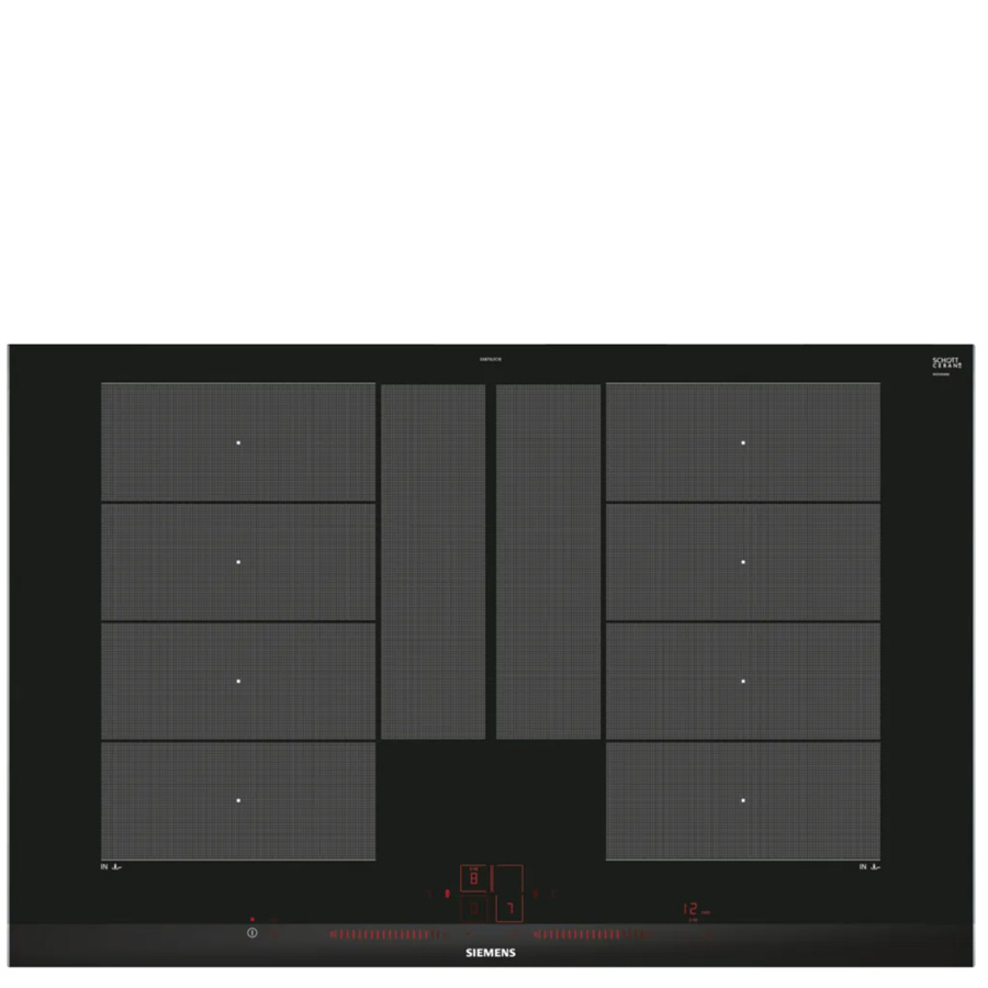 כיריים אינדוקציה סימנס EX875LYC1E עם זכוכית שחורה ואזורי FlexZone - 812 מ"מ רוחב