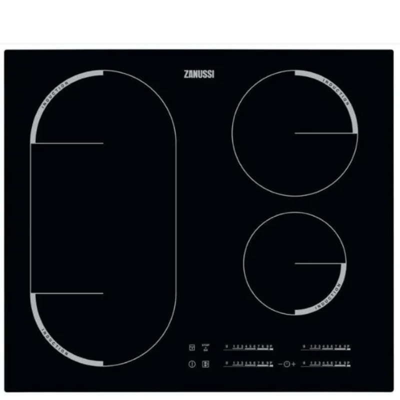 כיריים אינדוקציה קרמיות Zanussi ZEM6740FBA עם פונקציית טורבו ואזורי אינדוקציה
