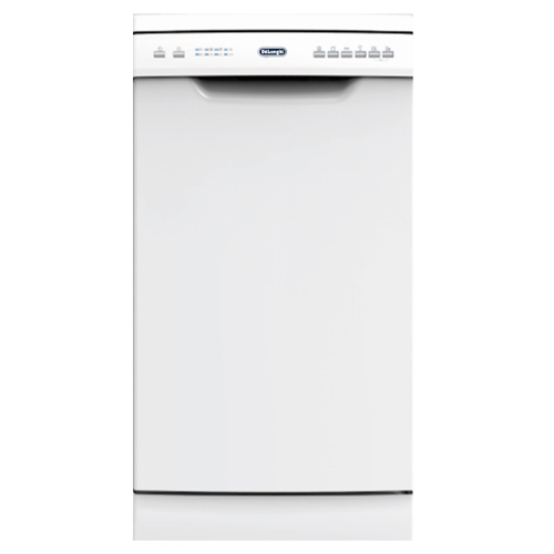 מדיח כלים DeLonghi דגם WMD15 עם 3 ממטרות ולחצן חצי כמות.