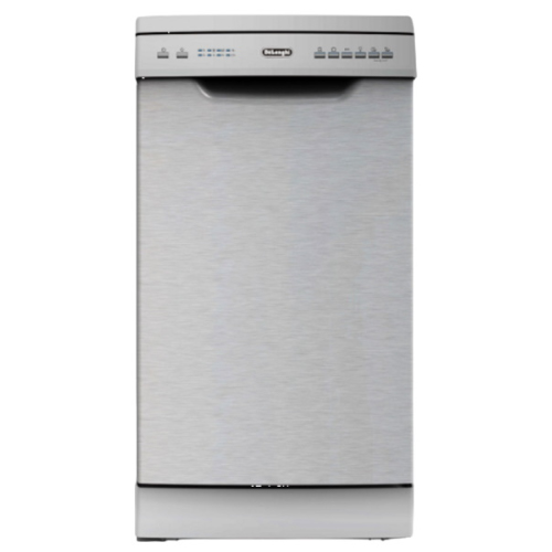 מדיח כלים צר דגם DeLonghi WMD20S עם מבנה נירוסטה פנימי ו-3 ממטרות