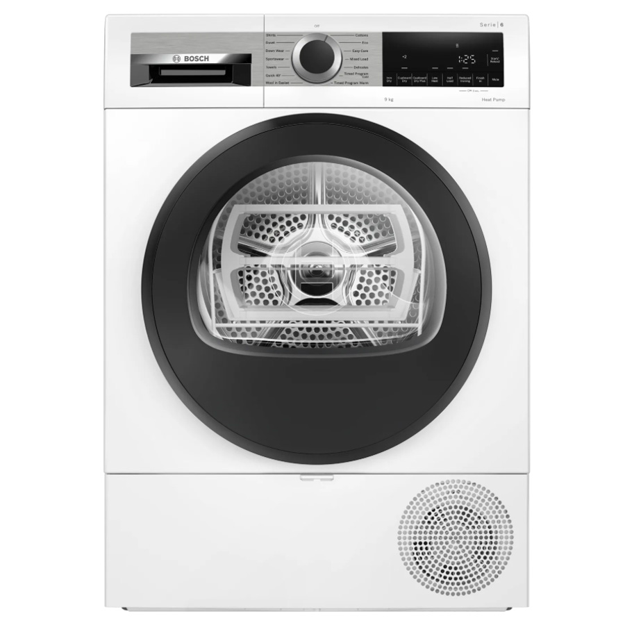 מייבש כביסה פתח חזית BOSCH עם טכנולוגיית משאבת חום לחיסכון בחשמל, דגם WQG2429IL