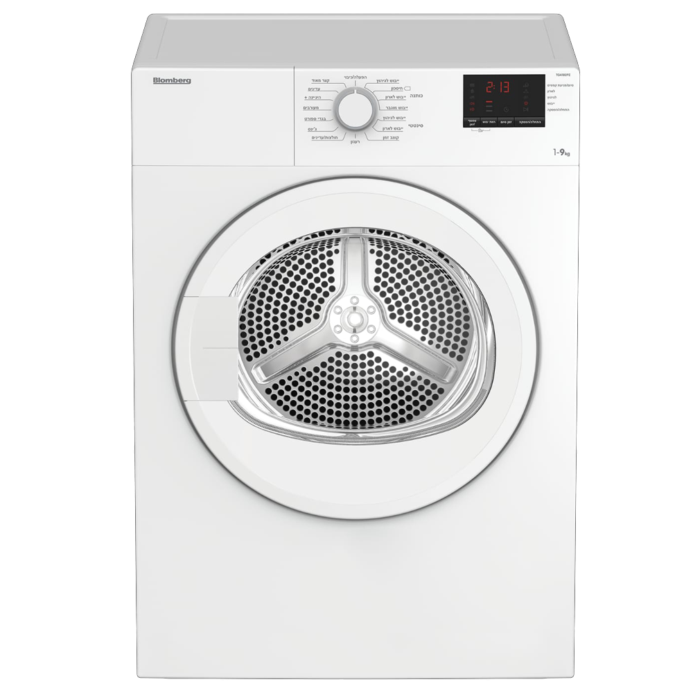 מייבש כביסה בלומברג TGA182 עם קיבולת 9 ק"ג וטכנולוגיית ייבוש עדינה