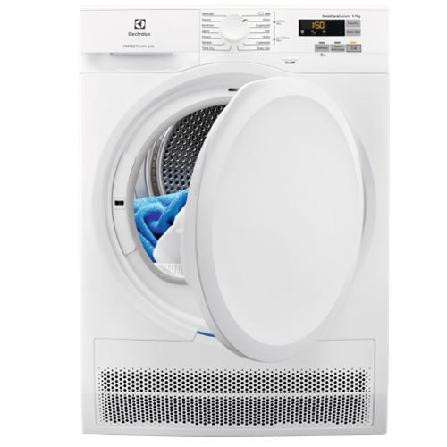 מייבש כביסה Electrolux EW6C5722CM עם קיבולת 7 ק"ג ועוצמת רעש 66 דציבל.