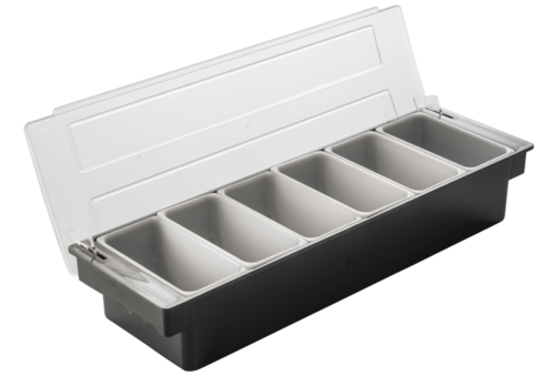 דיספנסר לבר 6 תאים שחור/שקוף 49x14x9 ס״מ