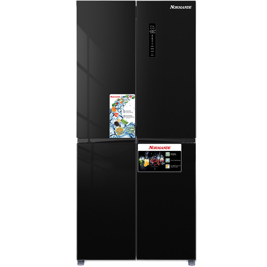 מקרר 4 דלתות - 540 ליטר Normande ND-920B זכוכית שחורה