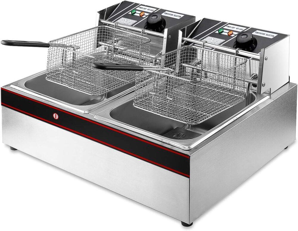 צ’יפסר מקצועי כפול 12 ליטר חשמלי