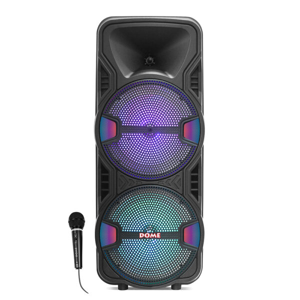 רמקול נייד 1500W עם מיקרופון חוטי ותאורת דיסקו