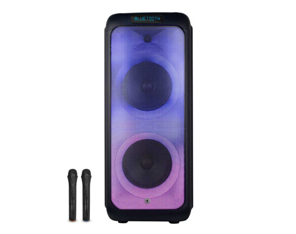 בידורית קריוקי 1400W עם 2 מיקרופונים אלחוטיים סאונד מדהים לכל אירוע