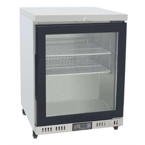 מקרר נירוסטה תעשייתי דלפקי דלת זכוכית אחת רוחב 60 ס”מ עומק 64 ס"מ