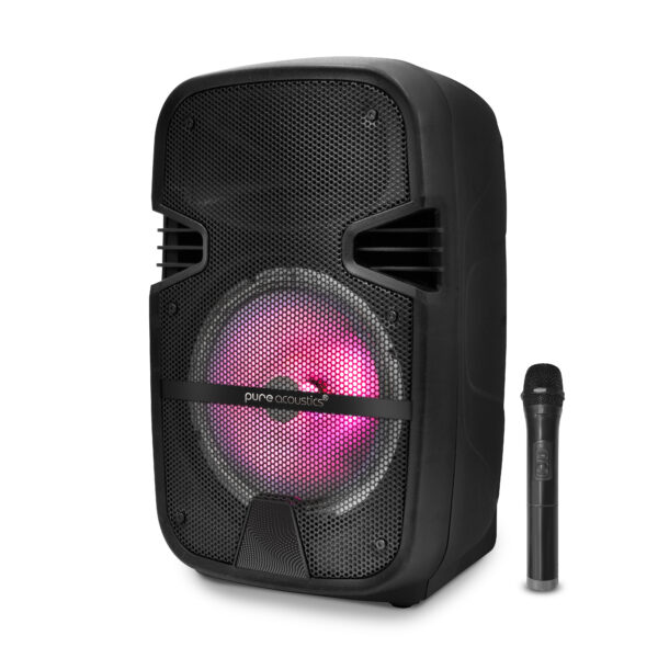 בידורית קריוקי ניידת 1100W עם מיקרופון אלחוטי