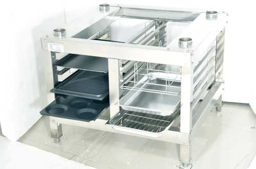 סטנד נירוסטה לקומביסטימר עם מקום לאחסון מגשים