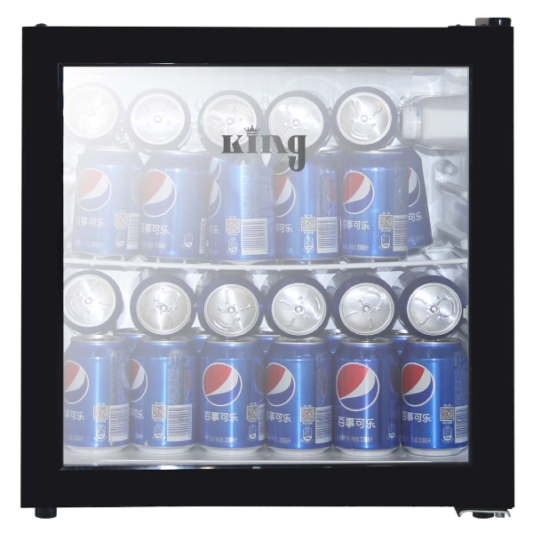 מקרר משרדי KING דגם KRF-50VGB עם דלת שקופה בנפח 46 ליטר