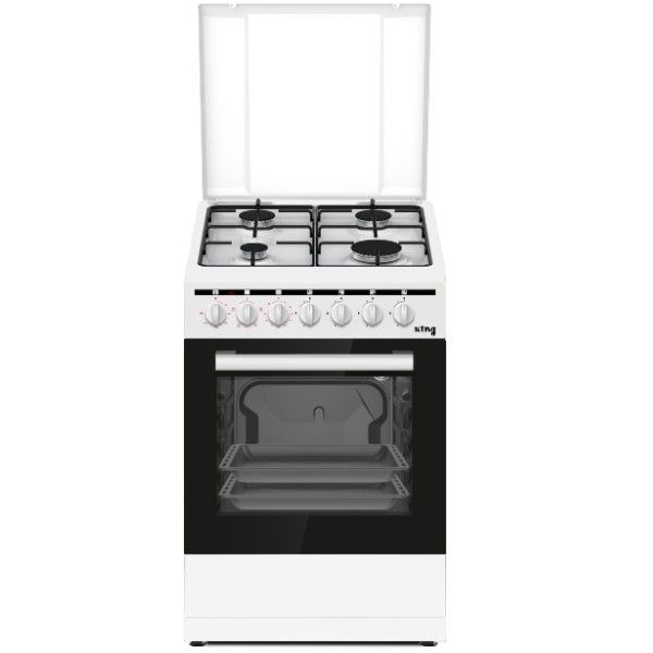 תנור משולב כיריים גז 50 ס"מ King KFS-5055W עם תא אפייה 48 ליטר