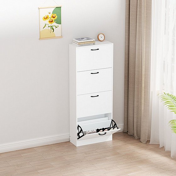 ארון נעליים בצבע לבן 4 תאים דגם הלן HELEN מבית סטאר שופ STAR SHOP