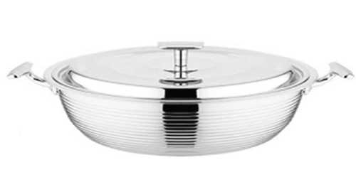 סוטאז' מעוצב מנירוסטה עם 2 ידיות – קוטר 28 ס"מ