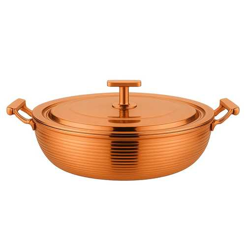 סוטאז' מעוצב בצבע נחושת עם 2 ידיות – קוטר 28 ס"מ