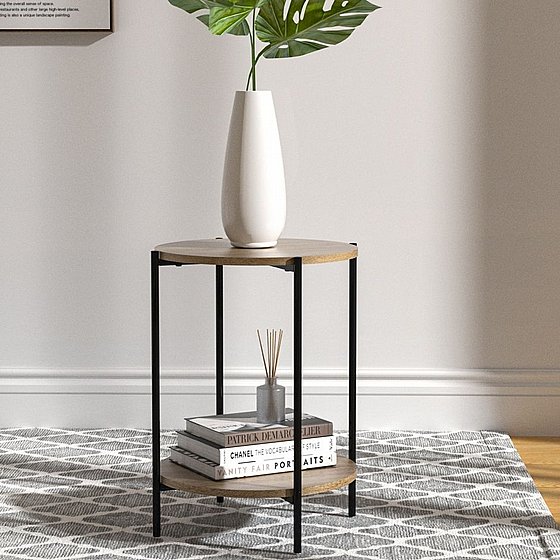 שולחן צד קפה לסלון עגול דגם יתיר YATIR בגוון אלון מבית סטאר שופ STAR SHOP