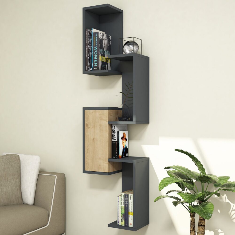 מדף תליה בצבע פחם-אלון עם משלוח חינם ועומק 20 ס"מ - מבית HOMAX