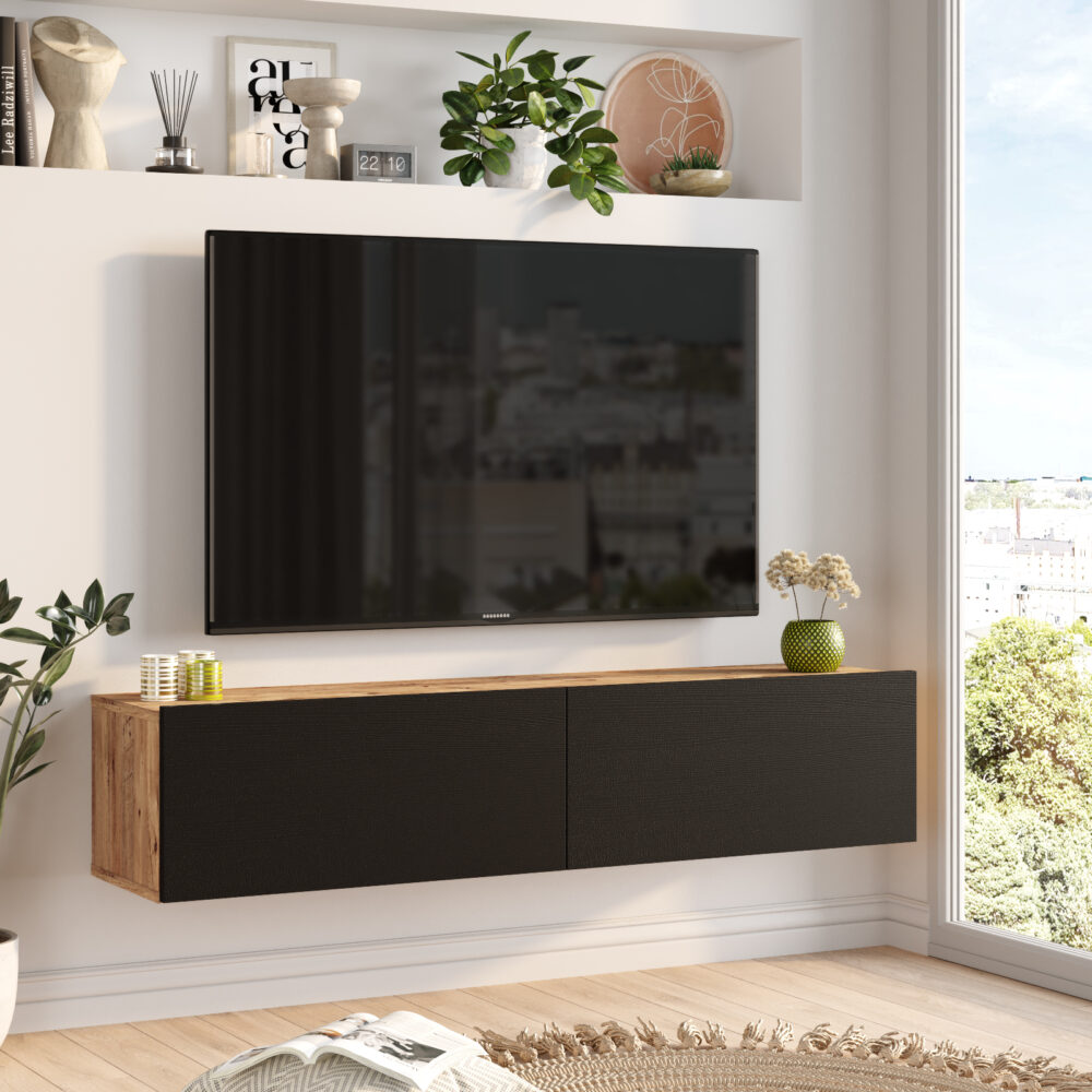 ARISTO FR10-AB מזנון טלוויזיה צף בעובי שבבית דחוסה 18 מ"מ - מבית HOMAX