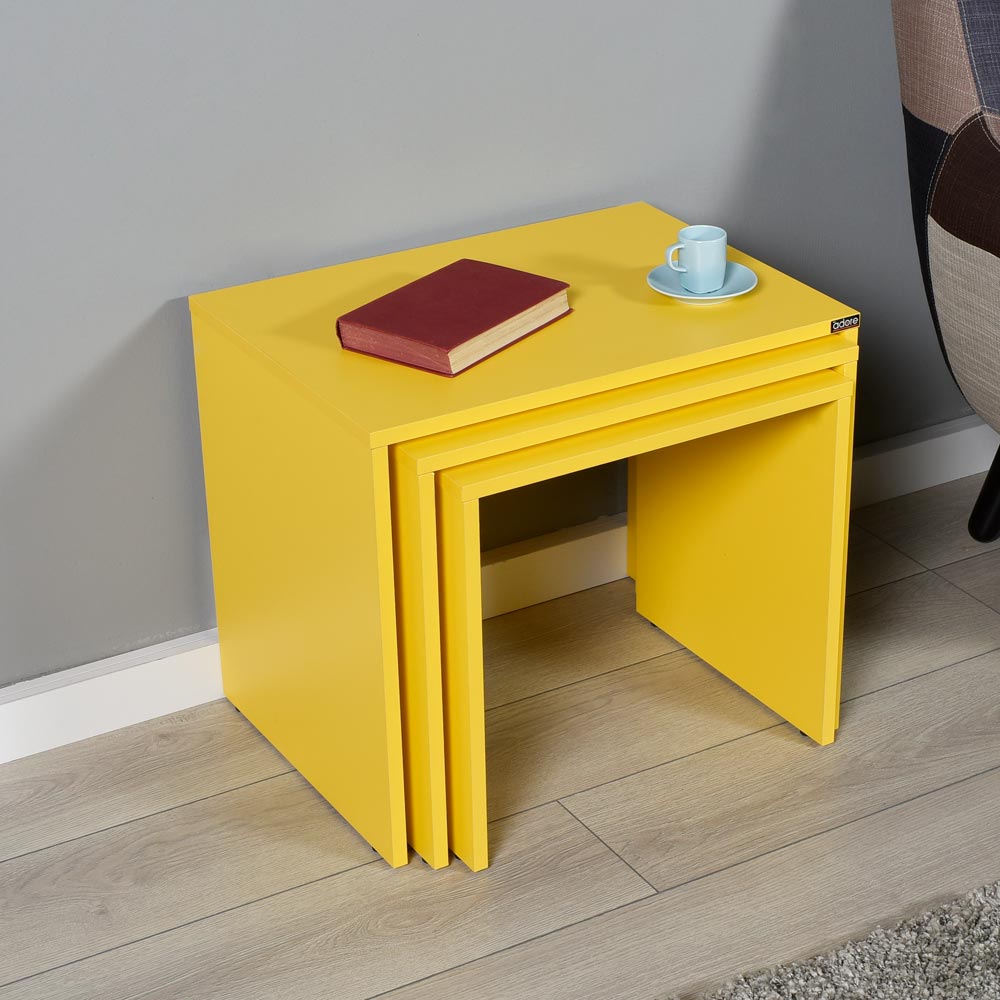 שלישיית שולחנות קפה ניתנים להרכבה מעץ אמין בציפוי מלמין התקן האירופאי TÜV CERT ISO 9001 - מבית HOMAX