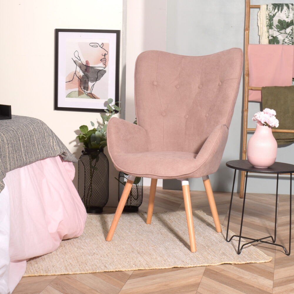 כורסה יוקרתית בעיצוב רטרו לבחירה במגוון צבעים, כולל בד קטיפה חימר - מבית HOMAX