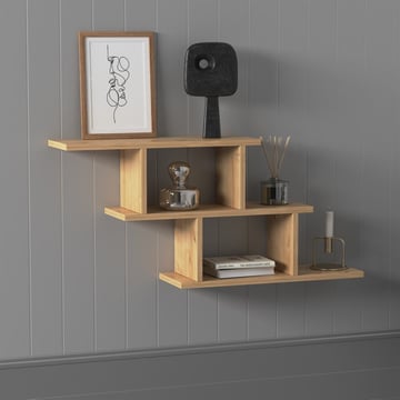 מדף מעוצב כוורת Funda, שלושה צבעים, שבבית דחוסה 18 מ"מ - לבחירה ממגוון צבעים - מבית HOMAX