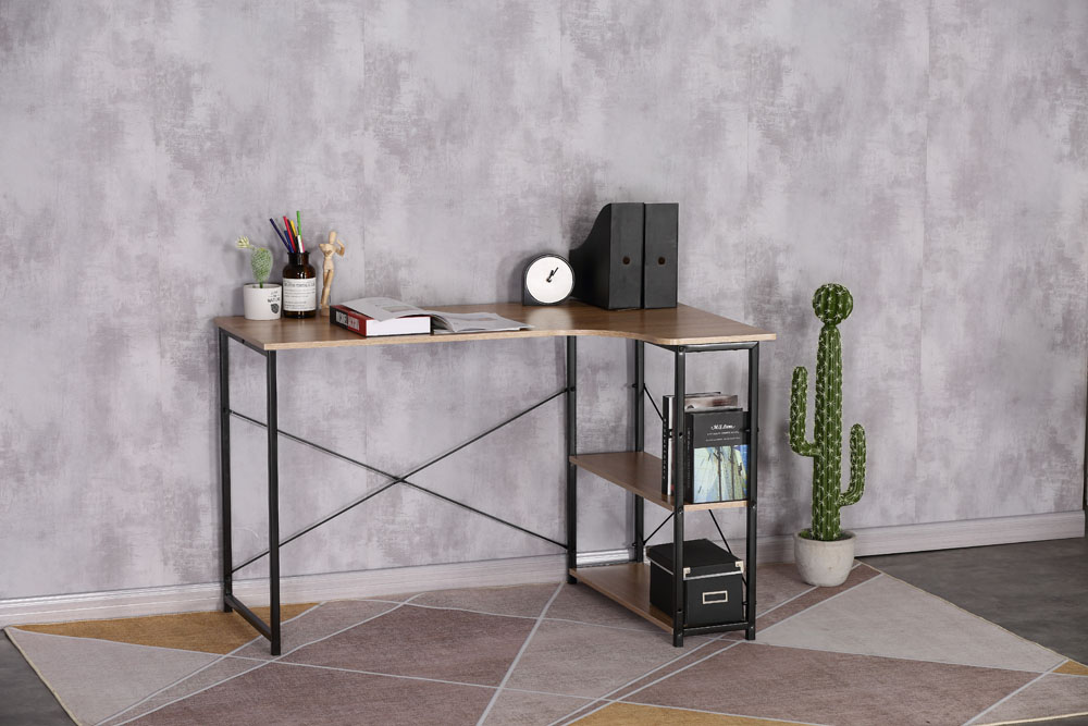 עמדת עבודה פינתית בעיצוב אלגנטי עם שולחן L, גובה כולל 75 ס"מ - מבית HOMAX