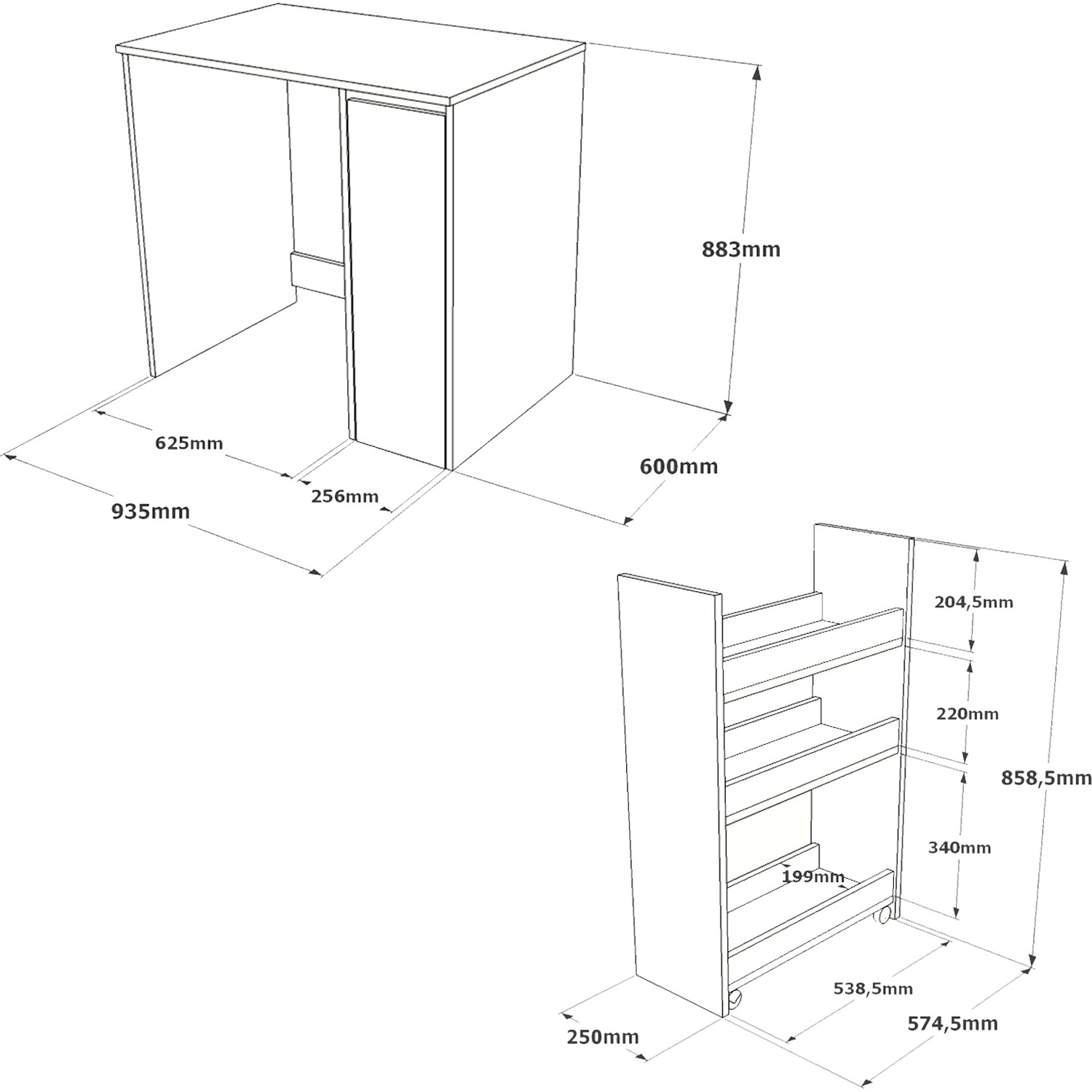 ארונית שירות למכונת כביסה עם תא אחסון נשלף על גלגלים - sandry-SA1. רוחב כללי: 93.5 ס"מ - מבית HOMAX – תמונה 5