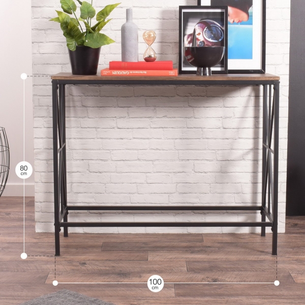 קונסולה איכותית, פרקטית ועמידה עם מסגרת מתכת בצבע שחור - מבית HOMAX