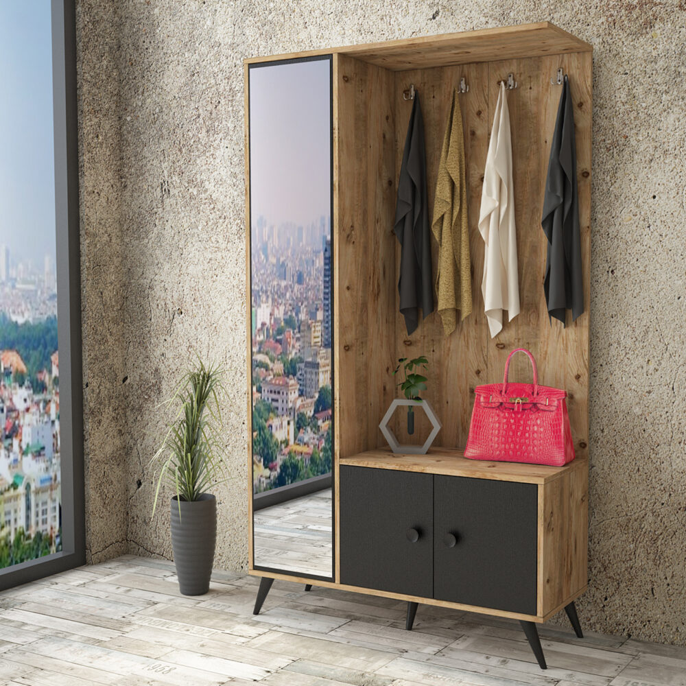 ארונית רב תכליתית עם מראה ומדפים, גובה 192 ס"מ, דגם BESSY – VL65-232 - מבית HOMAX